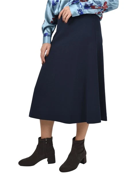 GONNA LUNGA IN JERSEY MISTO COTONE DONNA BLU