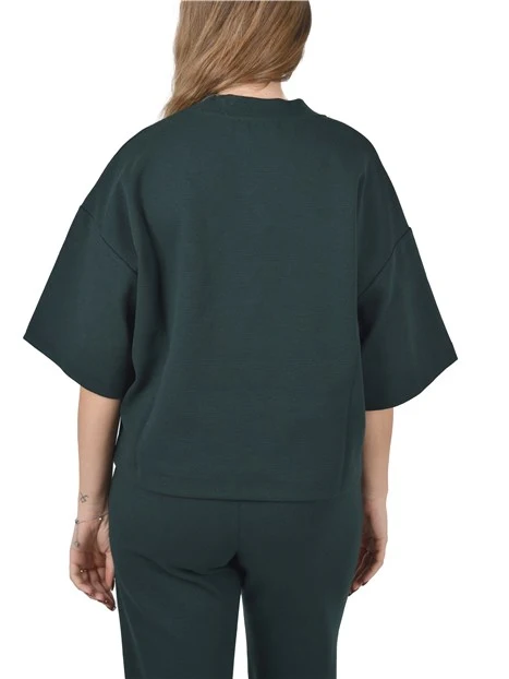 T-SHIRT IN MAGLIA CON MANICHE AMPIE DONNA VERDE