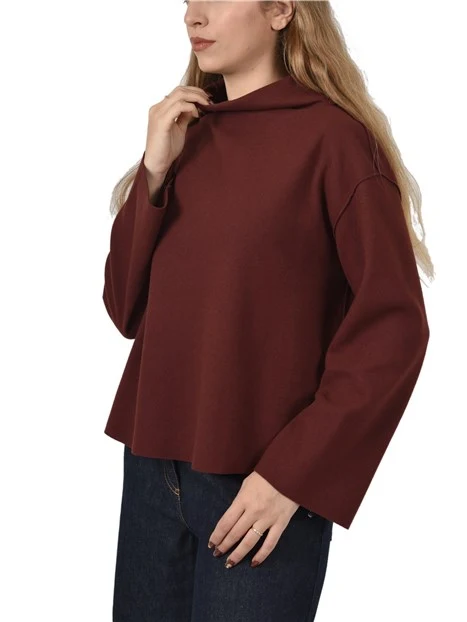 MAGLIA DOLCEVITA CON MANICHE AMPIE DONNA BORDEAUX