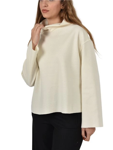 MAGLIA DOLCEVITA CON MANICHE AMPIE DONNA AVORIO