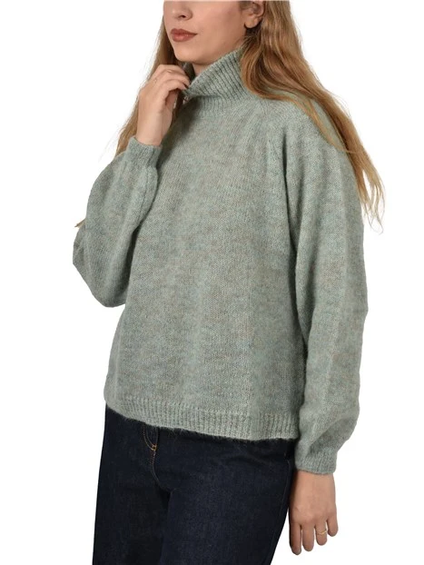 MAGLIA DOLCEVITA IN MISTO ALPACA DONNA VERDE CHIARO