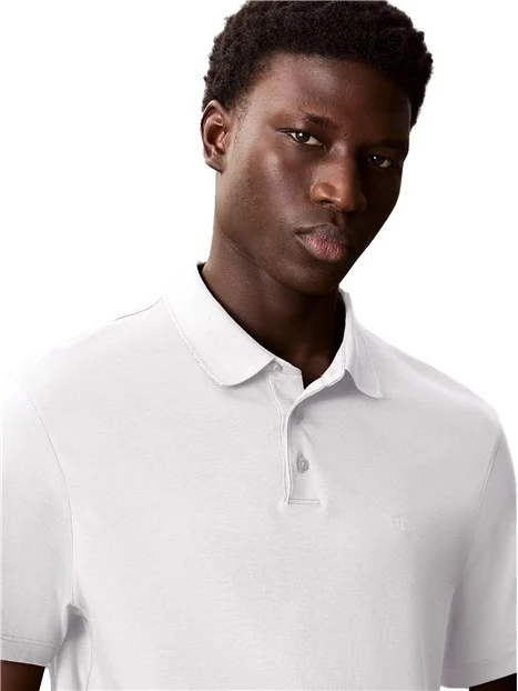 POLO MANICA CORTA IN COTONE PIMA UOMO BIANCO