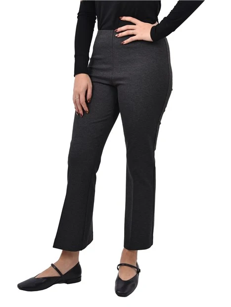 PANTALONI CROPPED A TROMBETTA IN MISTO VISCOSA DONNA ANTRACITE