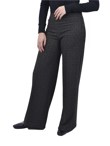 PANTALONI PALAZZO FANTASIA TARTAN  DONNA ANTRACITE