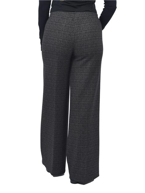 PANTALONI PALAZZO FANTASIA TARTAN  DONNA ANTRACITE