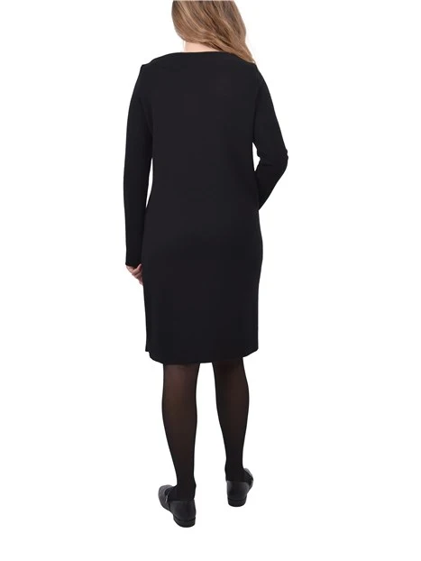 VESTITO CORTO CON SCOLLO A BARCA DONNA NERO