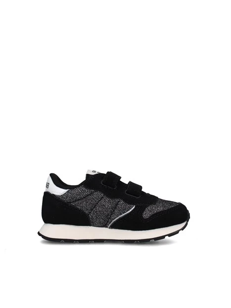 SNEAKERS BASSE ALLY GLITTER TEXTILE  Z45404B BAMBINA NERO