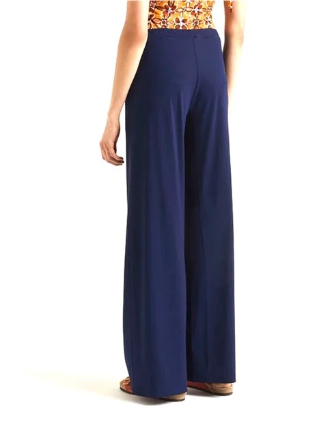 PANTALONI PALAZZO IN MORBIDO JERSEY DONNA BLU