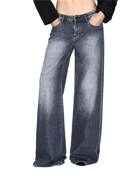 JEANS PALAZZO MODELLO 5 TASCHE DONNA GRIGIO