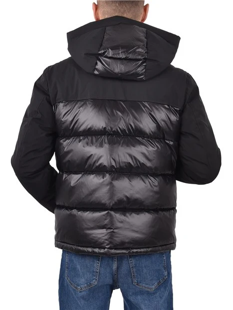 PIUMINO CORTO DOPPIA TEXTURE UOMO NERO