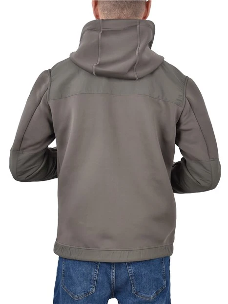 FELPA CON CHIUSURA FRONTALE CON ZIP IN TINTA UOMO VERDE