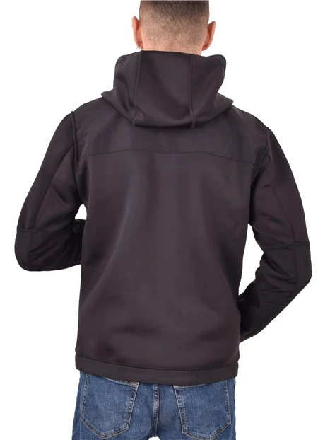 PIUMINO CON CAPPUCCIO FISSO CON BORDO SAGOMATO UOMO NERO