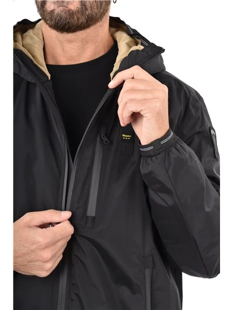 PIUMINO CON TASCHE INTERNE UOMO NERO