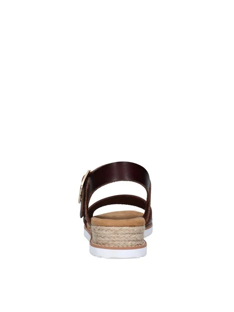 SANDALI CON ZEPPA 114143 DONNA MARRONE