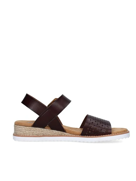 SANDALI CON ZEPPA 114143 DONNA MARRONE