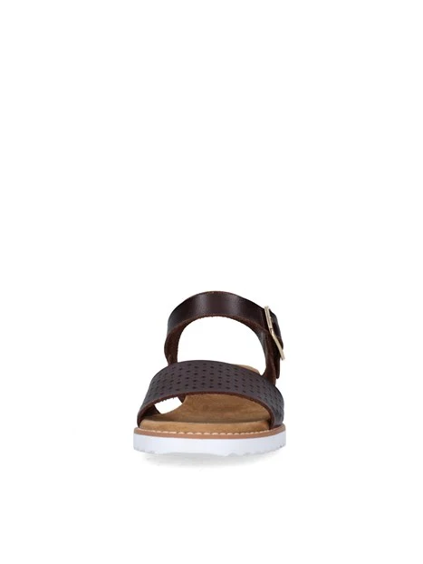 SANDALI CON ZEPPA 114143 DONNA MARRONE