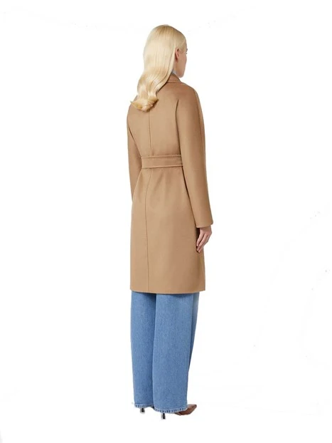 CAPPOTTO LUNGO A VESTAGLIA CON TASCHE A FILETTO DONNA BEIGE