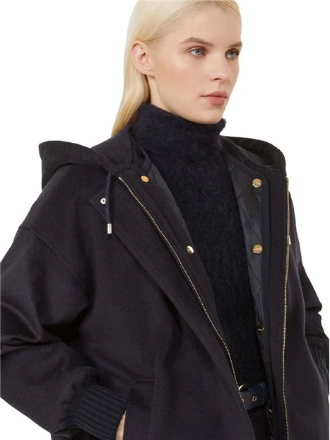 CAPPOTTO CORTO CON INTERNO TRAPUNTATO RIMOVIBILE DONNA BLU