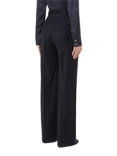 PANTALONI CHINO IN FLANELLA GESSATO DONNA BLU