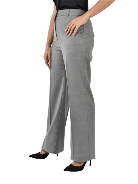 PANTALONI PALAZZO IN LANA DONNA GRIGIO CHIARO
