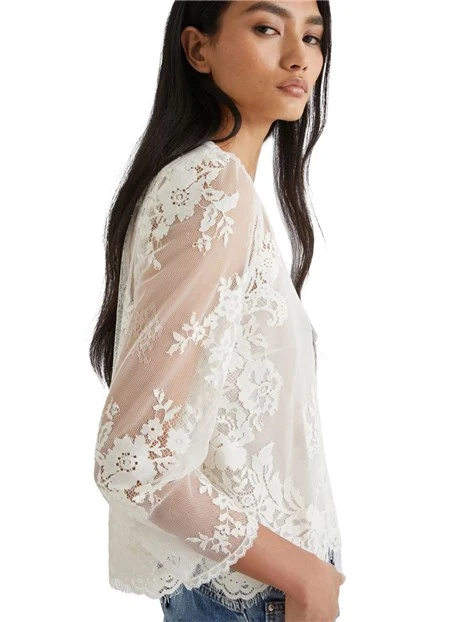 BLUSA IN PIZZO CHANTILLY IONE DONNA PANNA