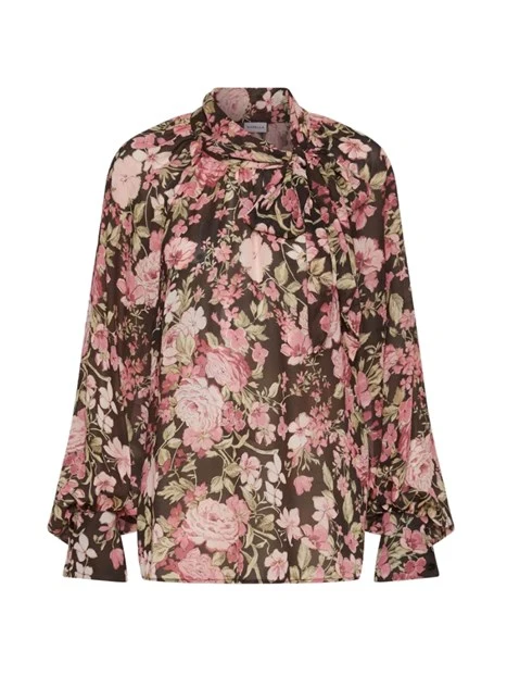BLUSA FANTASIA FLOREALE CON SCIARPINA TIMORE DONNA ROSA
