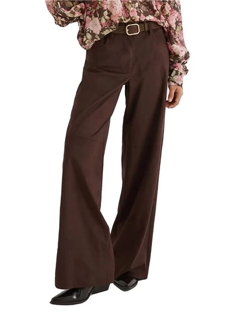 PANTALONE IN JERSEY AVERSA DONNA MARRONE