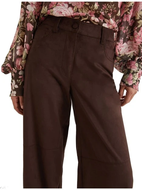PANTALONE IN JERSEY AVERSA DONNA MARRONE