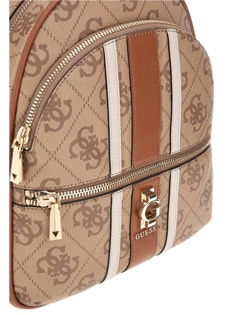 ZAINO IN SIMILPELLE CON STAMPA MONOGRAM E DETTAGLI DORATI DONNA BEIGE