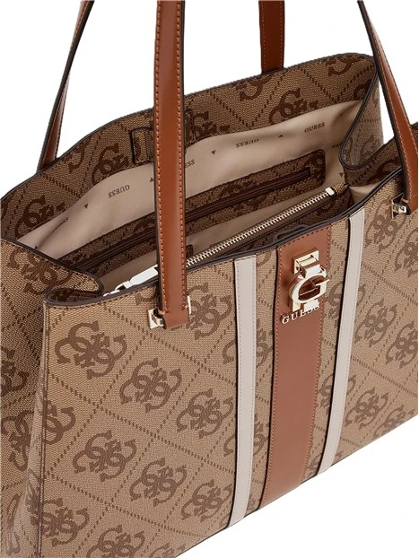 BORSA A SPALLA CON STAMPA MONOGRAM DONNA BEIGE