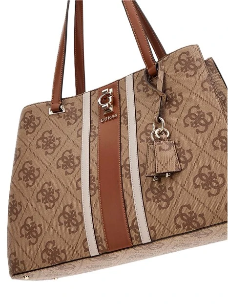 BORSA A SPALLA CON STAMPA MONOGRAM DONNA BEIGE