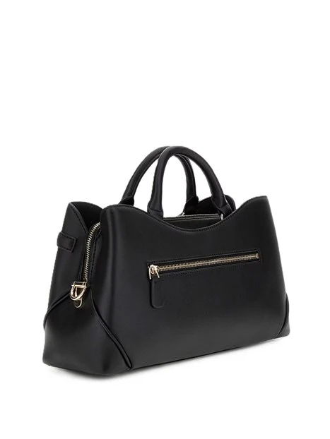 BORSA A MANO IN SIMIPELLE CON DETTAGLI DORATI  DONNA NERO