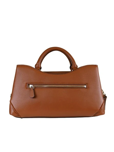 BORSA A MANO IN SIMIPELLE CON DETTAGLI DORATI  DONNA MARRONE