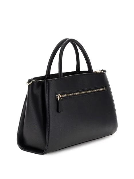 BORSA A MANO IN SIMILPELLE CON DETTAGLI DORATI DONNA NERO