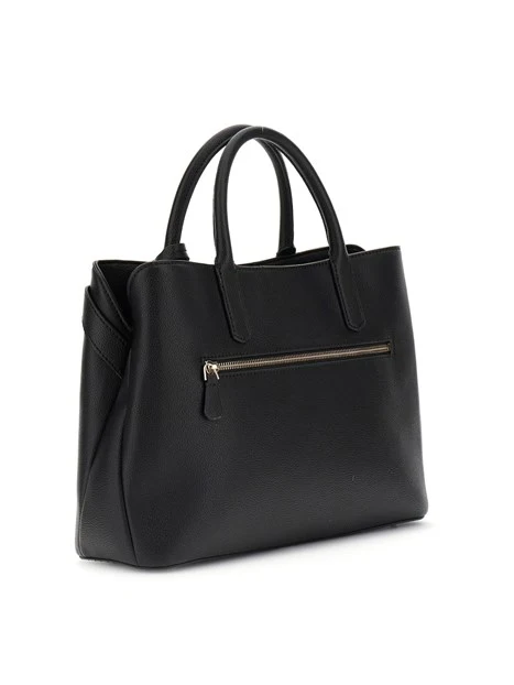 BORSA A MANO CON ZIP E CHARM DONNA NERO