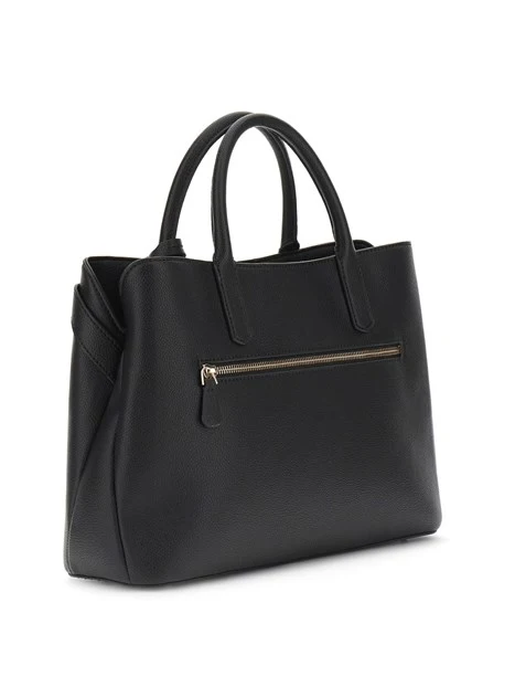 BORSA A MANO CON ZIP E CHARM DONNA NERO