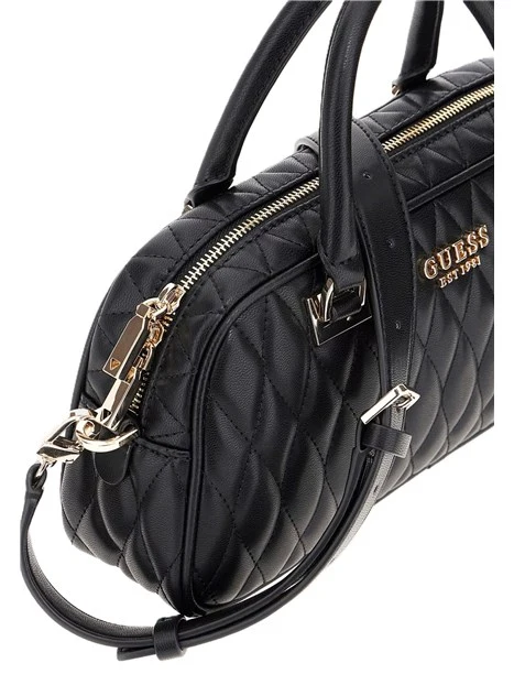 BORSA A MANO IN SIMILPELLE TRAPUNTATA DONNA NERO