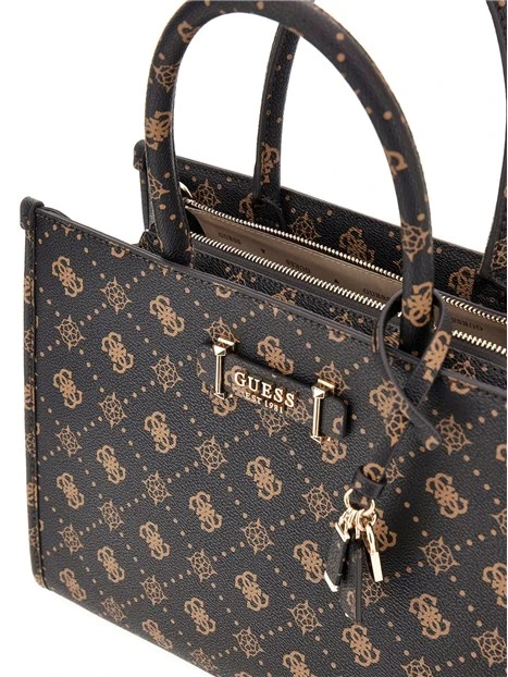BORSA A MANO CON STAMPA 4G DONNA MARRONE