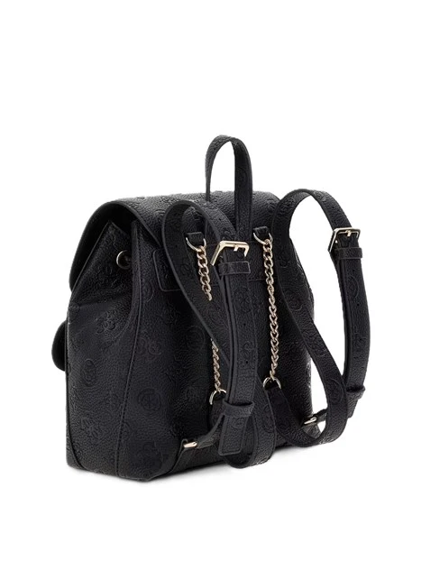 ZAINO IN SIMIPELLE CON TEXTURE LOGATA DONNA NERO
