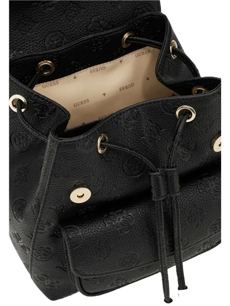 ZAINO IN SIMIPELLE CON TEXTURE LOGATA DONNA NERO