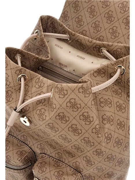 ZAINO IN SIMILPELLE CON COULISSE E DETTAGLI DORATI DONNA BEIGE