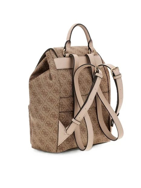 ZAINO IN SIMILPELLE CON COULISSE E DETTAGLI DORATI DONNA BEIGE