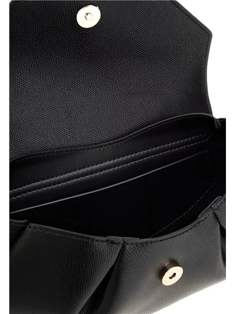 BORSA A TRACOLLA IN SIMILPELLE CON DETTAGLI DORATI DONNA NERO