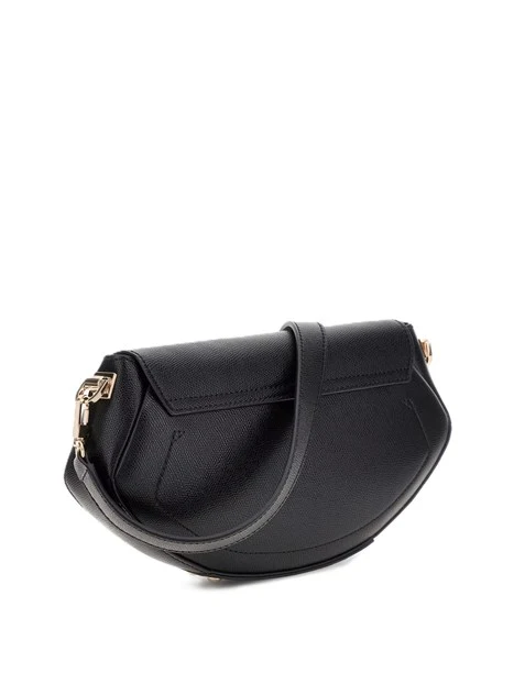 BORSA A TRACOLLA IN SIMILPELLE CON DETTAGLI DORATI DONNA NERO