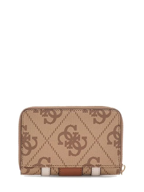 PORTAFOGLIO IN SIMILPELLE CON FASCIA E STAMPA MONOGRAM DONNA BEIGE