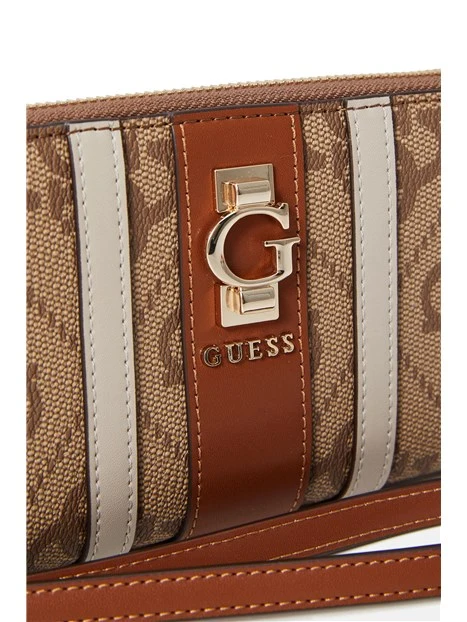 PORTAFOGLIO IN SIMILPELLE CON FASCIA E STAMPA MONOGRAM DONNA BEIGE