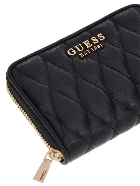 PORTAFOGLIO IN SIMILPELLE TRAPUNTATA CON FINITURE DORATE  DONNA NERO