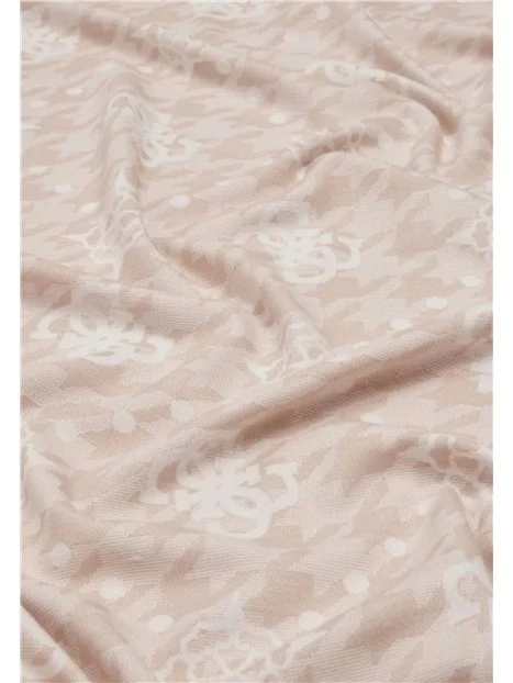 SCIARPA CON MOTIVO JACQUARD E BORDI SFRANGIATI DONNA BEIGE