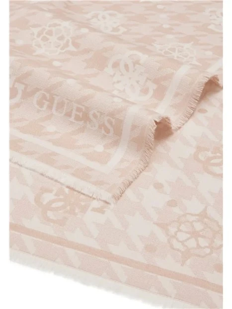 SCIARPA CON MOTIVO JACQUARD E BORDI SFRANGIATI DONNA BEIGE
