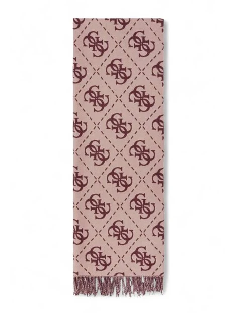 STOLA CON STAMPA MONOGRAM CON BORDI SFRANGIATI DONNA VIOLA